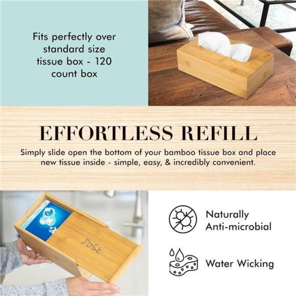 Design Tissue Box Holder - Modern, Minimalist, and Durable Wooden Tissue Box - Picture 4 of 7